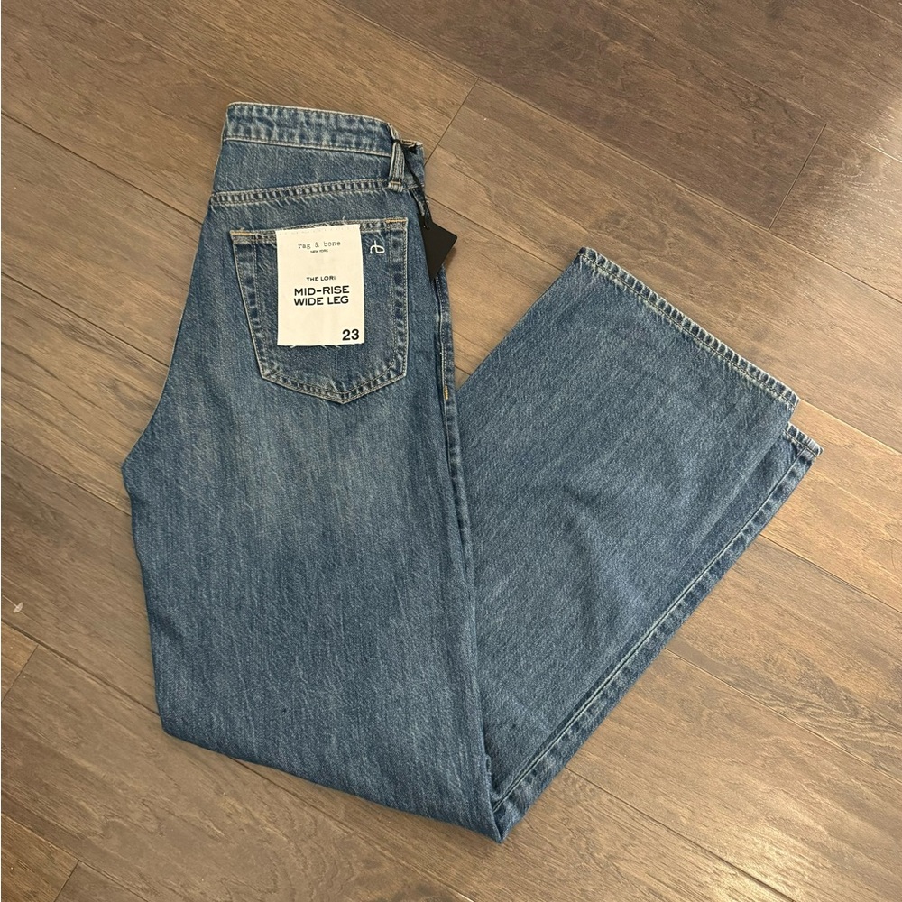 NWT Womens Sz 23 rag & bone Mid-Rise Wide Leg Jeans - Covington